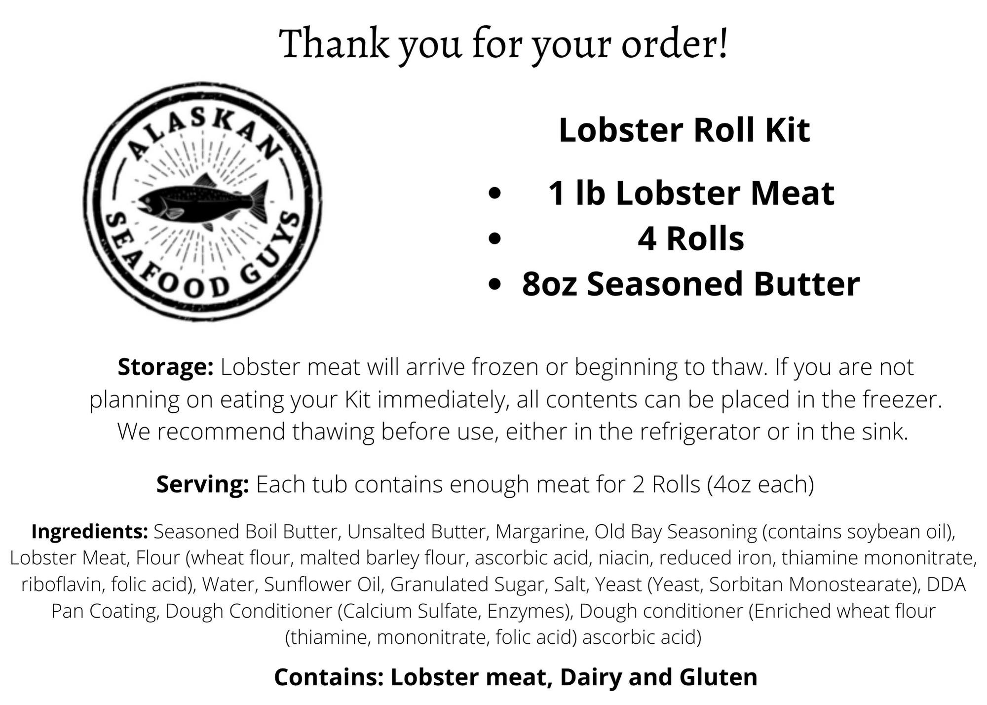 4 Person Lobster Roll Kit (4 Individual Rolls)