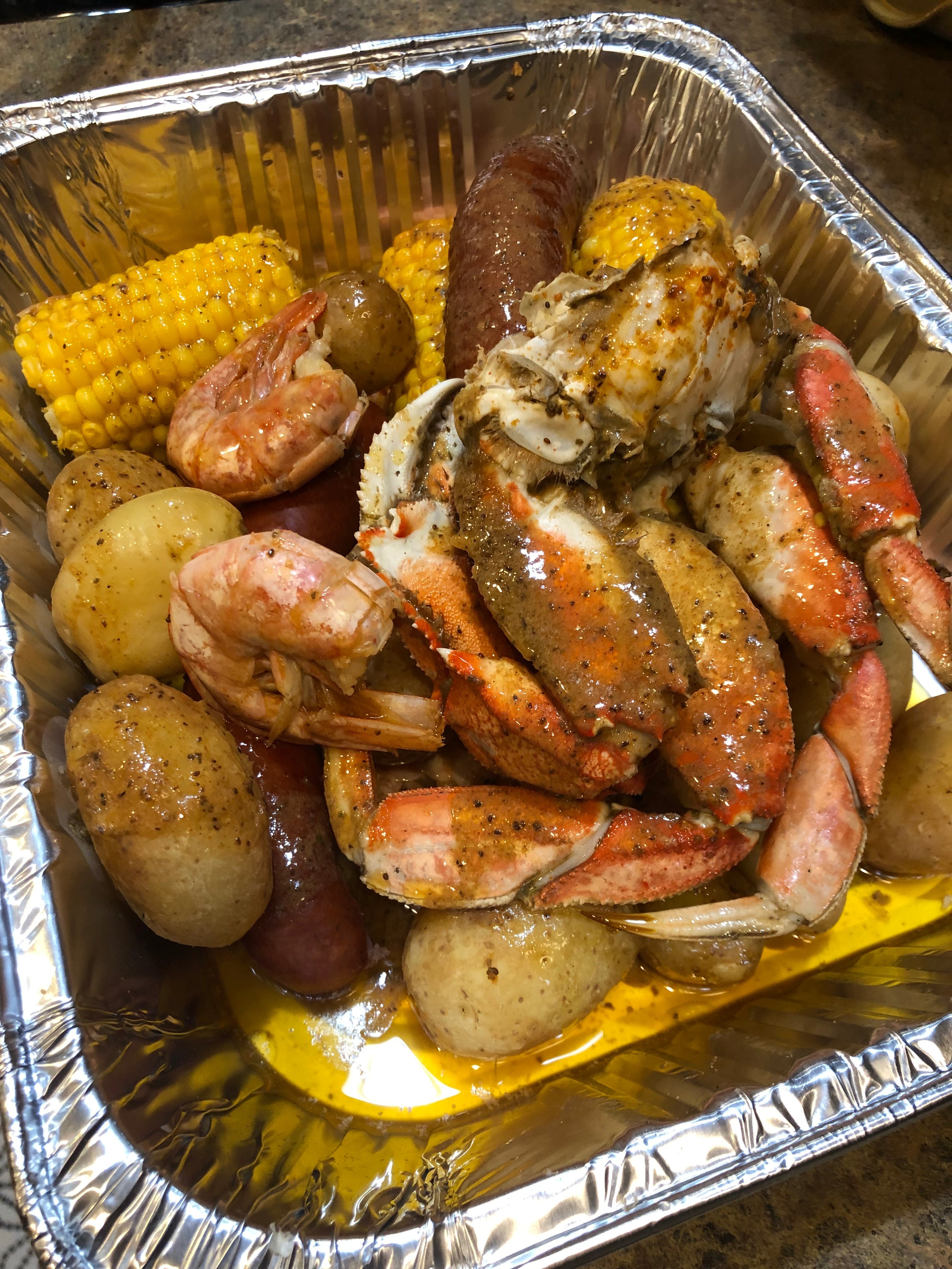 4 Person Seafood Boil Kit COMBO: Crab & Shrimp+ 2 Butters (2 Pack)