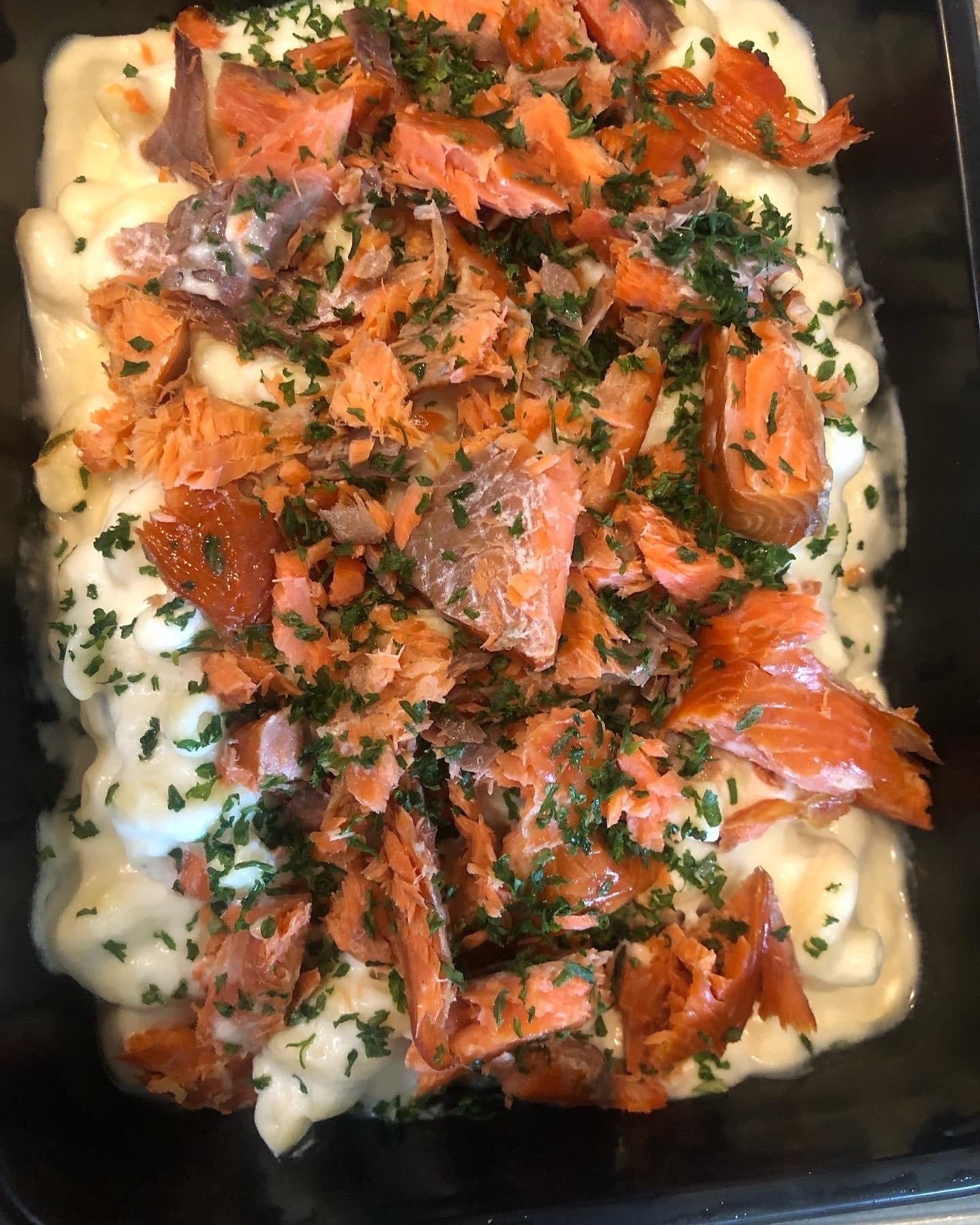 ADD ON - 9 Serving Smoked Salmon Mac n Cheese (Catering Only)